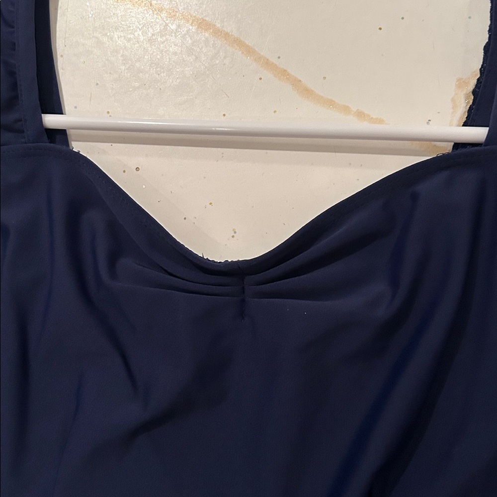 Navy Blue Lace Ballet Rosa Leotard - Picture 2 of 5